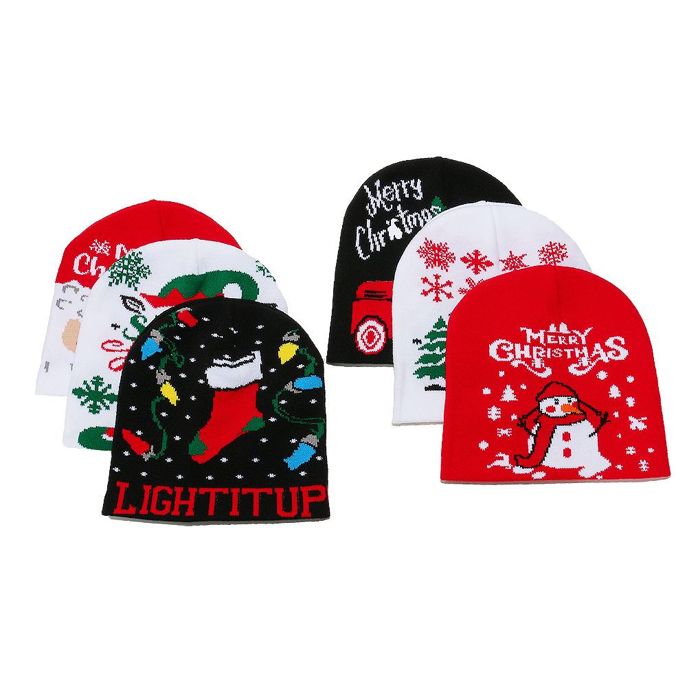 2025 Herbst und Winter Weihnachtsmützen für Männer und Frauen Feiertag warme Überziehmütze Weihnachtsmann Schneemann Strickmütze Weihnachtsmütze