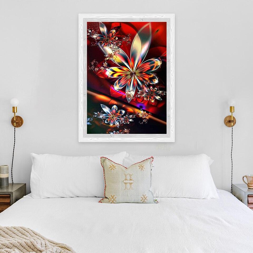 New 5D DIY Diamond Painting Full Round Drill Abstract Flower Cross Stitch Scenery Diamond Embroidery Crafts Home Decor