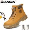 High Top Men Work Shoes Anti-Puncture Anti-smash Work Sneakers Slip Resistant Comfortable Soft Water Resistant Work Hiking Boots