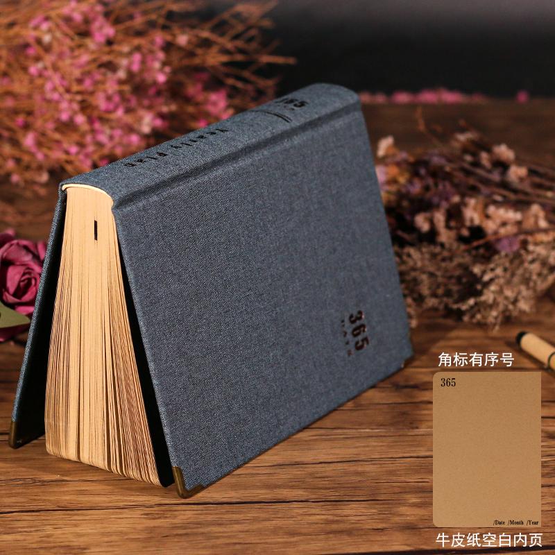 A5 Retro Cloth Diary Kraft Paper Horizontal Line 365 Days Thick Large Notebook Blank Page