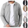 Men's Full Zip -Lined Knit Athletic Jacket with Lapel Collar