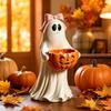 Halloween Tabletop Ghostly Decors With Pumpkin Candy Bowl, Resin Figurine for Entryway Mantels Shelf and Party Table Styling