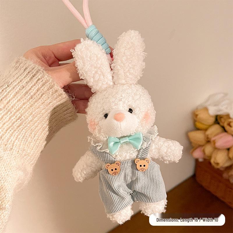 Long-Eared Rabbit Plush Keychain - Handmade Cartoon Pendant Ornament