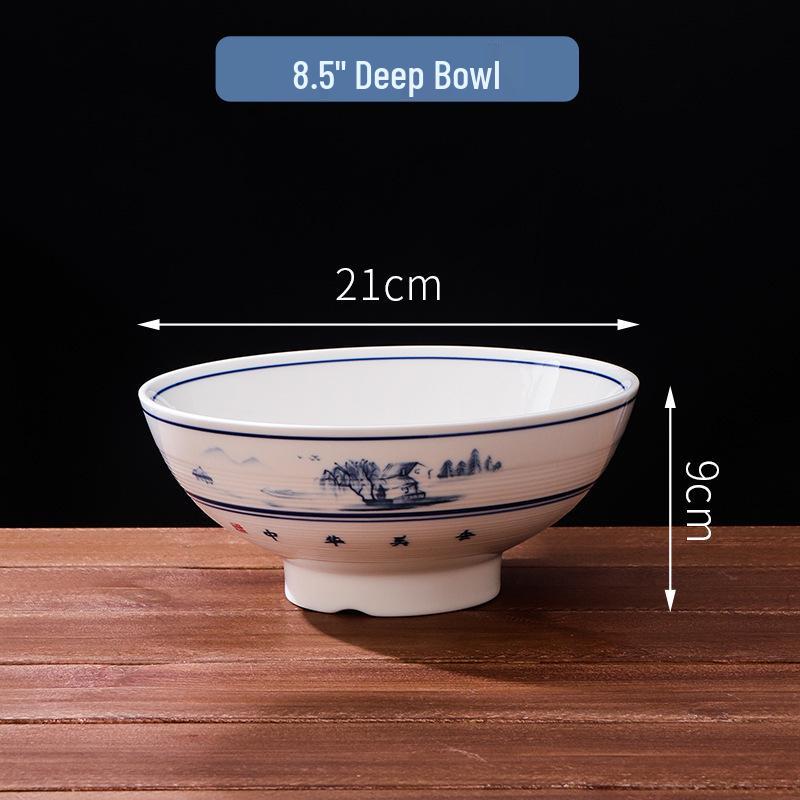 Large High-Footed Ceramic Soup & Noodle Bowl