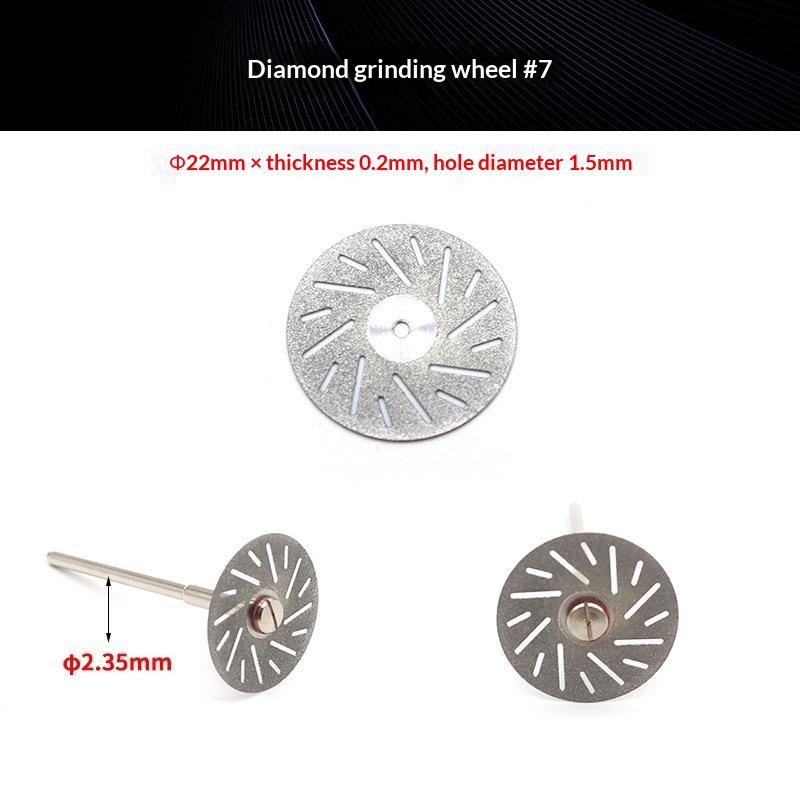 1Pc Laboratory Diamond Cutting Disc 22Mm X 0.2Mm 2.35Mm Shank Perforated Rotary Grinding Wheel For Precision Lab Use