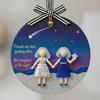 Yousheng Sea Glass Friendship Ornament Round Handmade Sea Glass Christmas Tree Ornament with Heartwarming Message Friendship Gifts for Best Friends