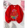 Kids Sweatshirt,Crew Neck Fashion Top, Fun"Cute Watermelon Cat Flower Hearts "patterned Sweatshirt, for Everyday Casual Wear,Casual Daily Sweatshirt