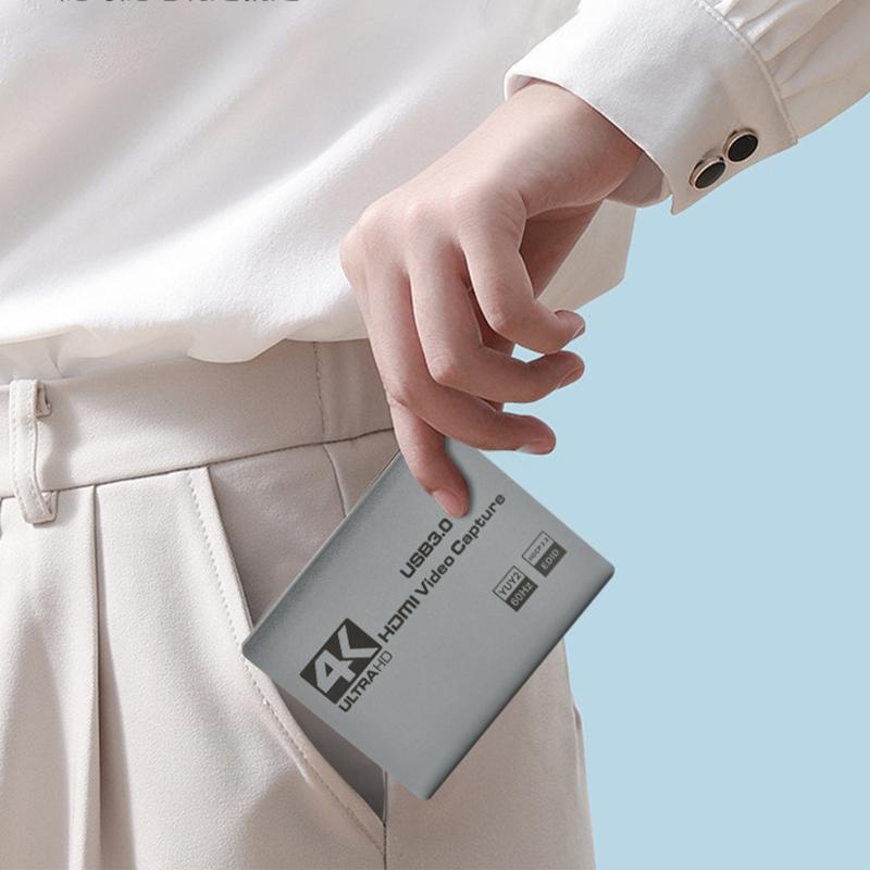 USB 3.0 to HDTV Video Capture Card 4K Video Recording Device Transfer Record Grabbers for Recording Live Streaming