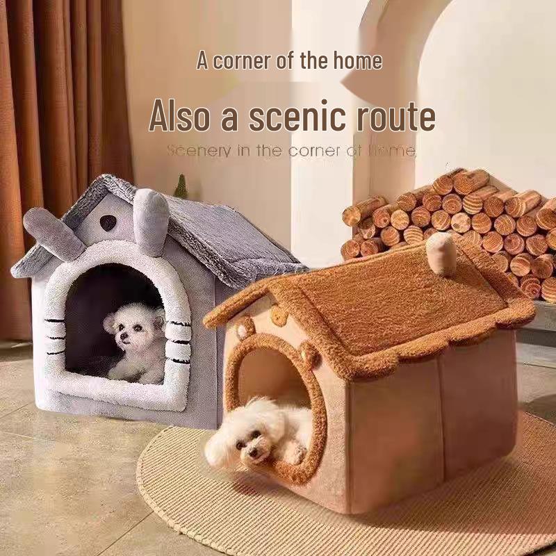 All-Season Detachable Pet House: Warm, Washable, Dual-Use for Cats & Small Dogs