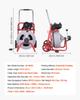 Drain Cleaner Machine 22m x 13mm, Auto Feed Sewer Snake Drain Auger on Wheels, Portable Drain Cleaning Machine with 8 Cutters & Air-Activated Foot