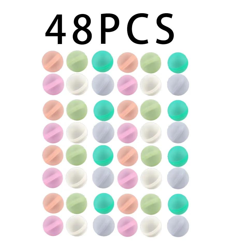 6-60Pcs Reusable Water Balloons Quick Fill Self Sealing Water Bomb For Summer Games Children'S Adult Outdoor Activities Toy Gift