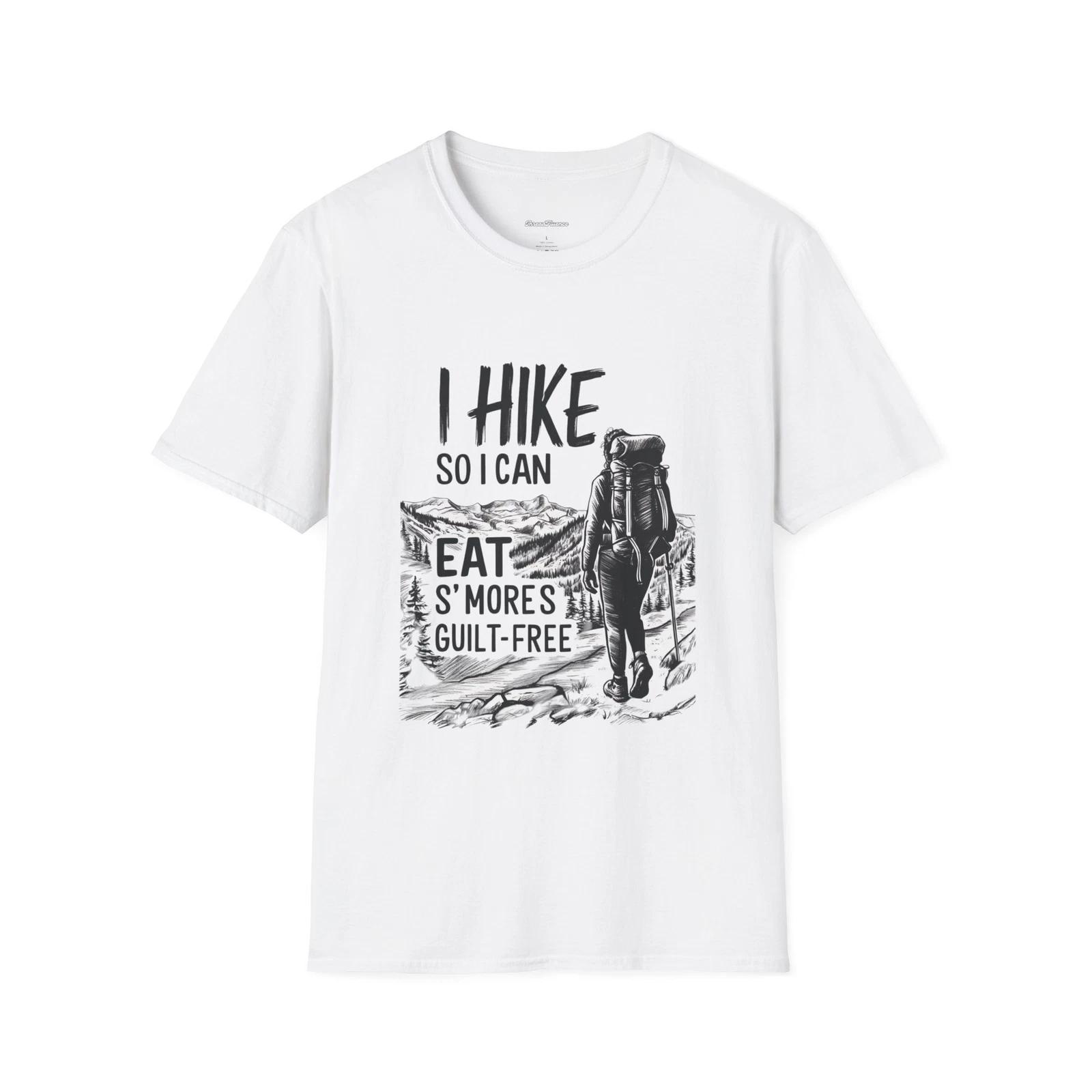 Hiking S mores Unisex Softstyle T-Shirt, Outdoor Adventure Tee, Funny Hiker 2XL