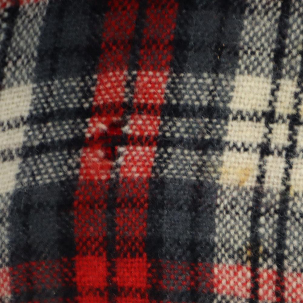 McGregor 60s USA Made Wool Vintage Open Collar Check Pattern Long Sleeve Open Collar Shirt Men's Used