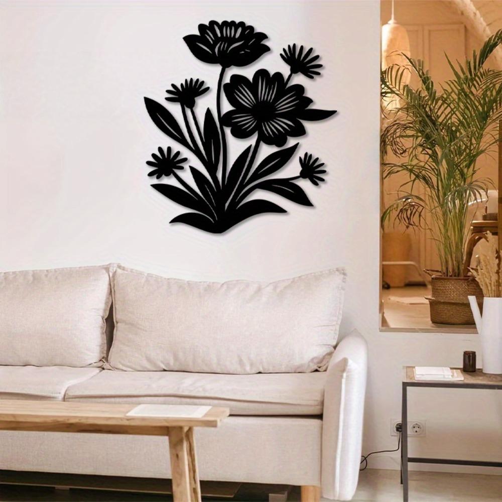 Laser Cut Metal Wall Decor Floral Hanging Art Home Garden Gift Iron Flower Sculpture Plaque