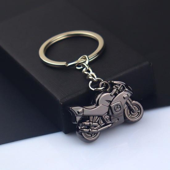 Motorcycle Charm Keychain Wear-Resistant Portable Key Fob 3D Metal Motorbike Keyring for Men