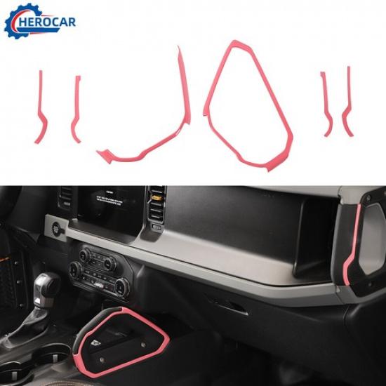 

Center Console Dashboard Handle Cover Trim Decor Bezel Pink For Ford Bronco 21+