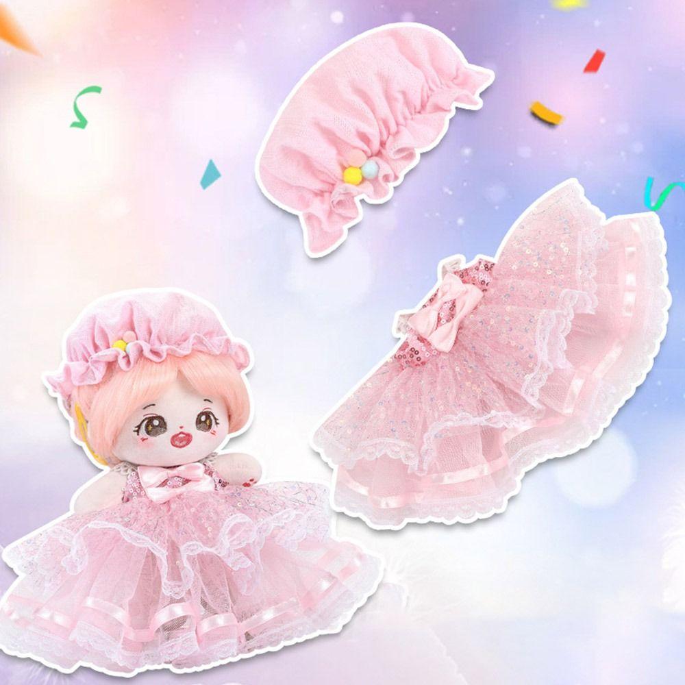

20cm Cotton Doll Doll Princess Dresses Hand-made Headband Hat Mini Dolls Accessories Doll Type A