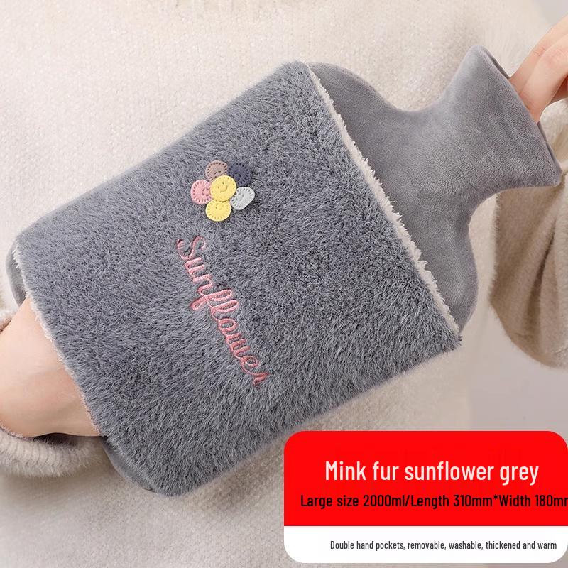 Large Hot Water Bottle - Versatile Hand Warmer & Belly Heat Pack with Water Injection