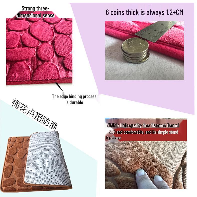 Pebble Embossed Water-Absorbing Anti-Slip Bathroom Floor Mat
