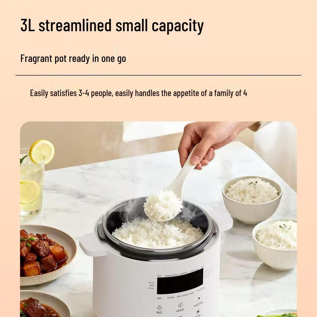 Cross 3L Multifunctional Electric Pressure Cooker with 24-Hour Timer - Ideal for Stewing, High-Pressure Cooking, and Rice Cooking
