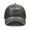 Vintage Washed Unisex Baseball Cap Guitarist Definition Hat Adjustable Casual Outdoor Gift