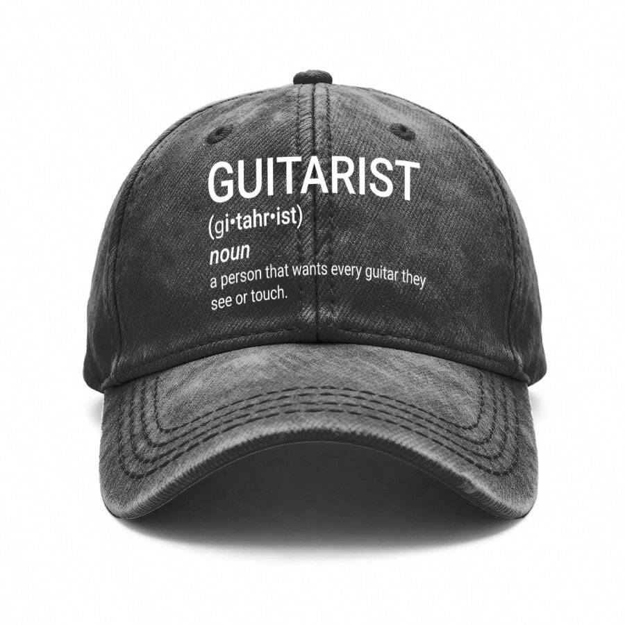 Vintage Washed Unisex Baseball Cap Guitarist Definition Hat Adjustable Casual Outdoor Gift