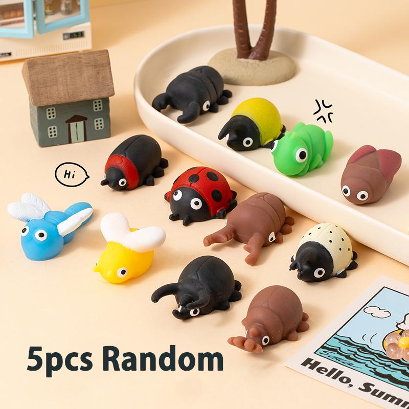 Mochi Squishy Fun Education Insect Squeeze Taba Squish Cartoon Animal Squeeze Stress Toys Party Decoration Birthday Gift For Kid