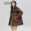 SNOWFLYING Women's Thickened Short Duck Down Jacket with Lapel