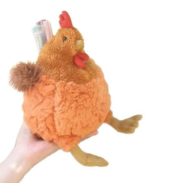 Cute Plush Chick Pen Bag With Cartoon Design For Students And Kids