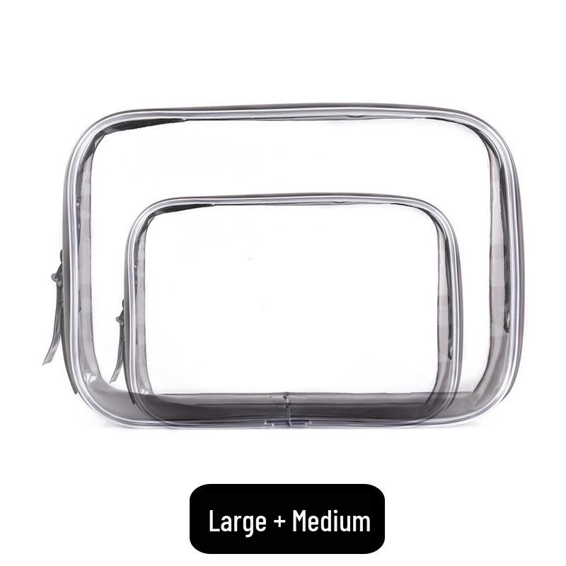 Large Capacity Waterproof Transparent Makeup Bag - Portable Toiletry Organizer for Travel