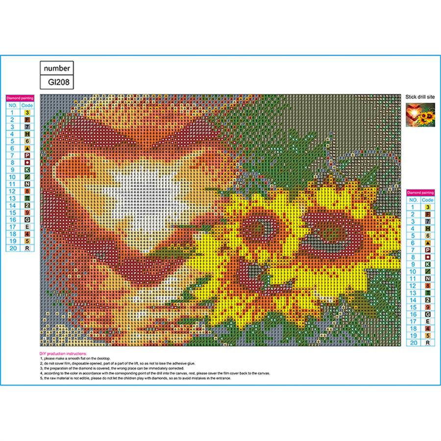 5D Diy pictură cu diamante pe litoral, flori de dragoste, set cu punct de cruce, broderie cu diamante, mozaic, imagine artistică cu strasuri, cadou decorativ