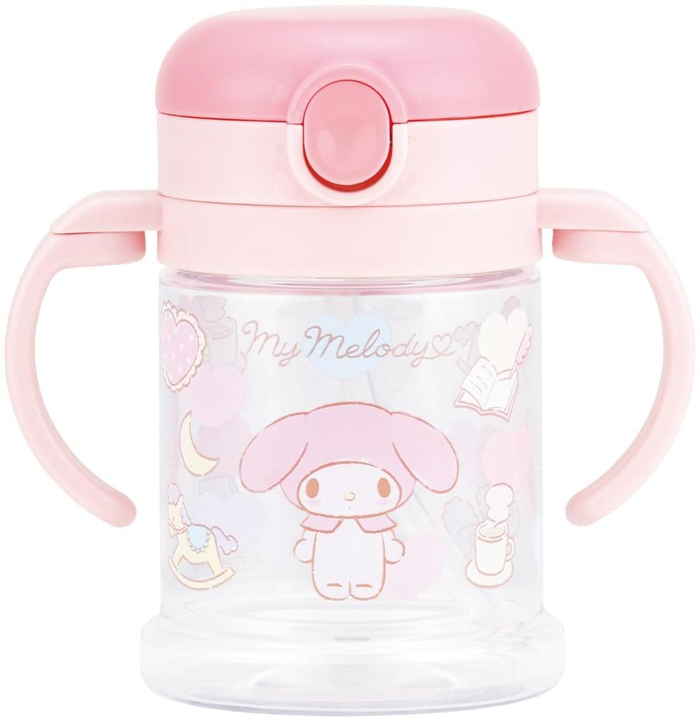 Skater Baby Double Handle Straw Foldable My Sanrio KSHW1N Mug, 260ml, Handle, Melody, Design,