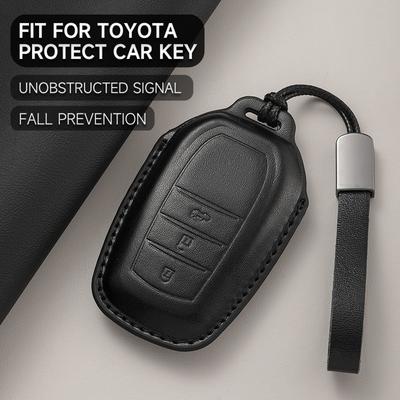 Leder Auto Schlüsselhülle Etui Schutzschale Für Toyota Land Cruiser 200 Prado Crown TLK 200 Yaris Cross Hilux Innova Rav4 Camry