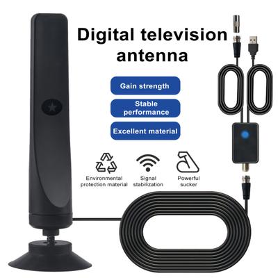 Digital TV Antenna Supporting 4K 1080P Standing Suction Cup 50-Mile Range Free Local Channels All Television Signal Booster Universal High