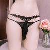 Sissy Pouch Panties Men Lingerie Low-Rise Transparent Briefs Hollow Waist Lace Underwear Gay Open Closed Penis Sheath Underpant