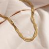 Gold Plated Snake Necklace for Women Stainless Steel Braided Herringbone Chain Chokers Necklace Jewelry YSL