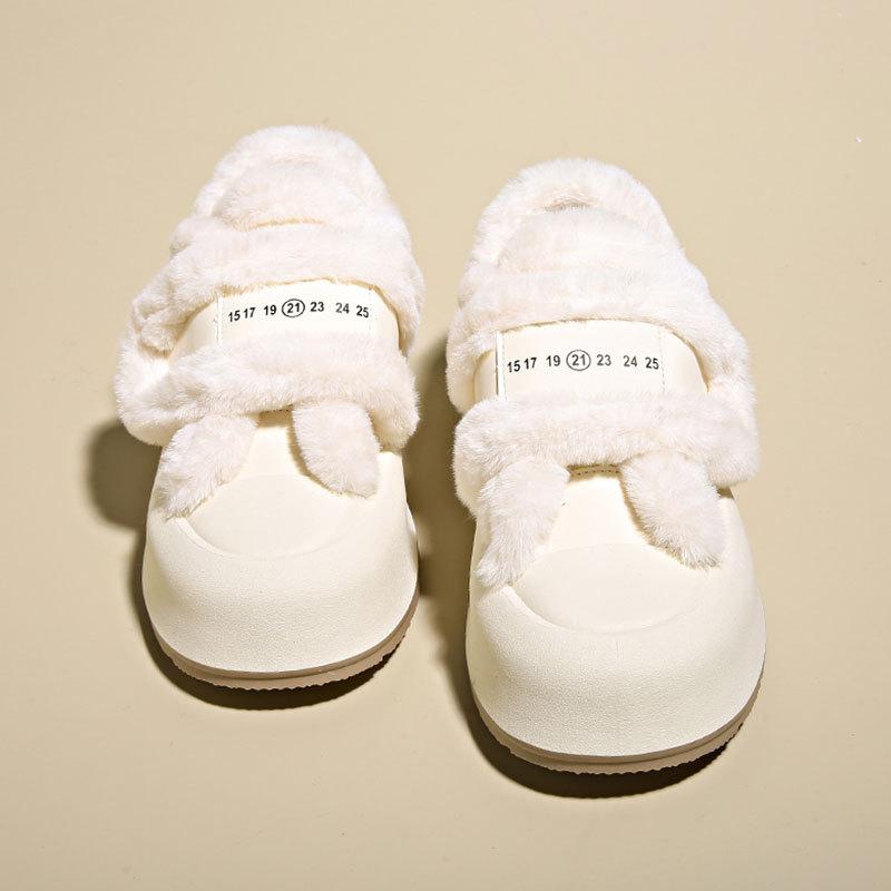 Allsidige damesko med rund tå og tykk såle, nye høst- og vintersko med borrelås, fløyel, tykt fôr og varme bomullssko