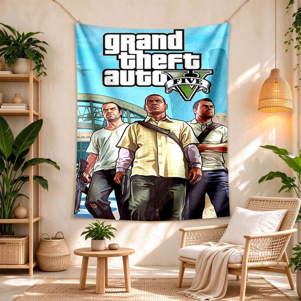 Gta Boho Wall Tapestry Retro Boho Ideal for Bedroom Studio Wall Dorm Wall Year-Round Vintage Wall Art Perfect Gift for Dorm Roommate