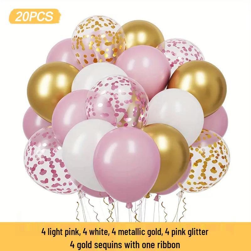 Neues Jahr Matt Glitzer Metallisch Latex Ballon Set für Dekorative Foto Atmosphäre