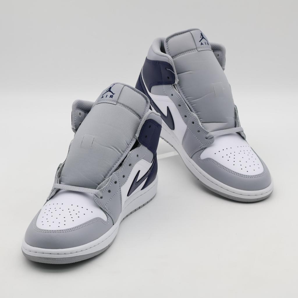 DQ8426-104 Nike Air Jordan 1 Mid White Wolf Grey Midnight Navy (Men's)