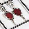 Goth Bat Vintage Silver Finish Long Hook Dangle Drop Earrings Antique Jewelry