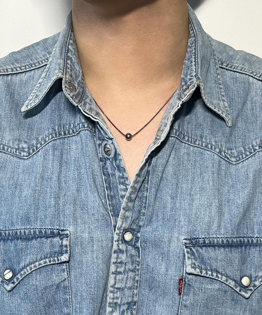 Ssy [Set] Handmade Glass Bead & Silver Ball Layering Necklace