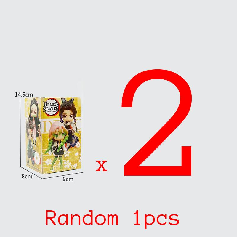 8pcs/Sets Q Posket Figure  Demon Slayer Mini Figurine Kimetsu No Yaiba Small PVC Dolls Desktop Decoration