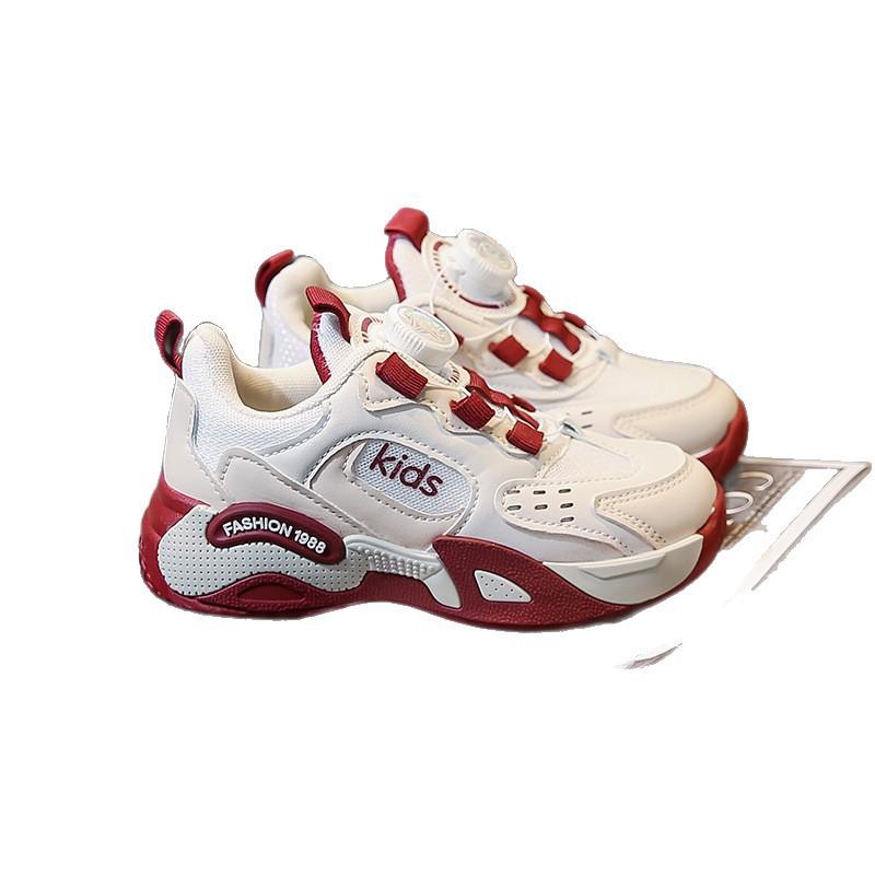 Children's dad shoes Boys leather waterproof basketball shoes Girls lightweight mountaineering outdoor shoes Non-slip children's sports shoes