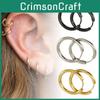 Unisex Stainless Steel Round Ear Buckle Multiple Sizes Solid Earrings Color