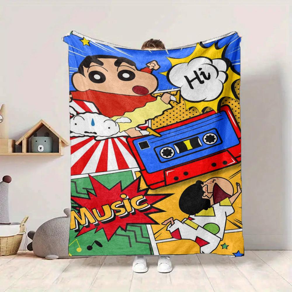 1PC Crayon Shin chan Blanket Lightweight Flannel Throw Blanket for Sofa, Bed, Travel, Camping, Livingroom, Office, Couch