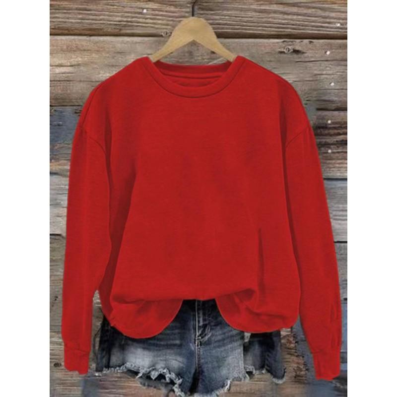 Womens Long Sleeve Crewneck Sweatshirt Graphic Print Casual Streetwear Top