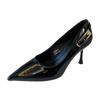 G8838-6 Französisch 2025 Frühling und Herbst Neu Vielseitig Stiletto Spitz mit Rock Professionelles Temperament High Heels Damen