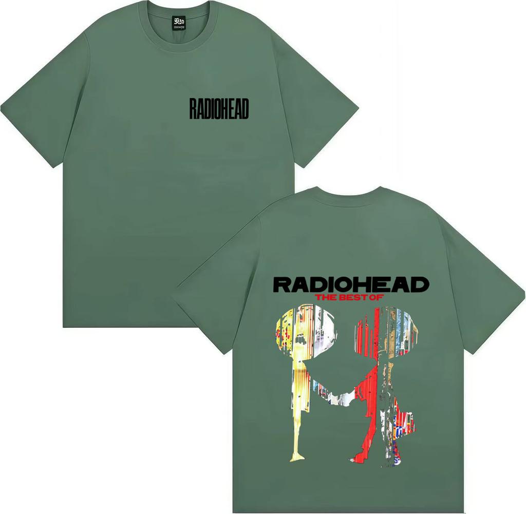 Trendige Grafik Radiohead The Bends Beidseitiger Druck Kurzarm T-Shirt Herren Damen Gothic T-Shirt Oversized Baumwolle Lässige T-Shirts