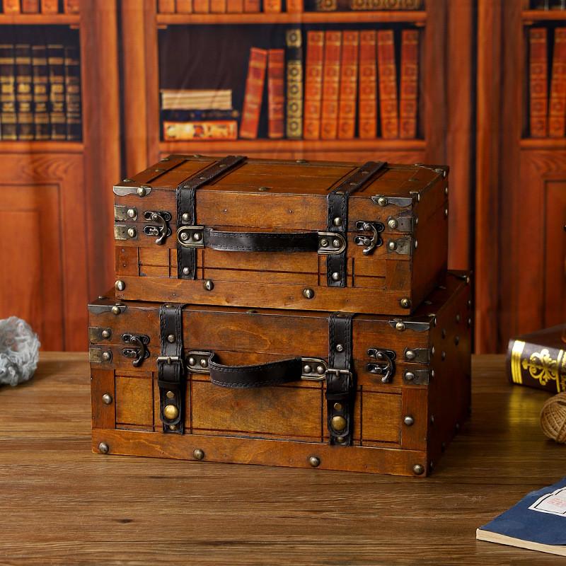 Vintage Wooden Portable Storage Box With Lid For Jewelry Collectibles And Personal Items